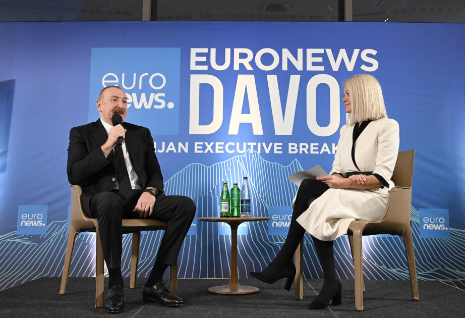 Ilham Aliyev was interviewed by Euronews TV in Davos